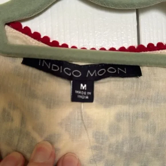 Indigo Moon Tan and Blue Patterned, Embellished Jacket, Size M, NWT - Picture 11 of 13